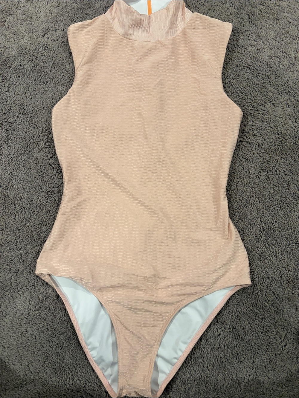 Seea Sleeveless Mock Neck One-Piece Swimsuit in Blush